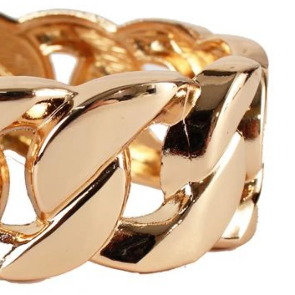 Gold Chunky Chain Link Bracelet Metal Bangle Thick Bold Statement Jewelry
